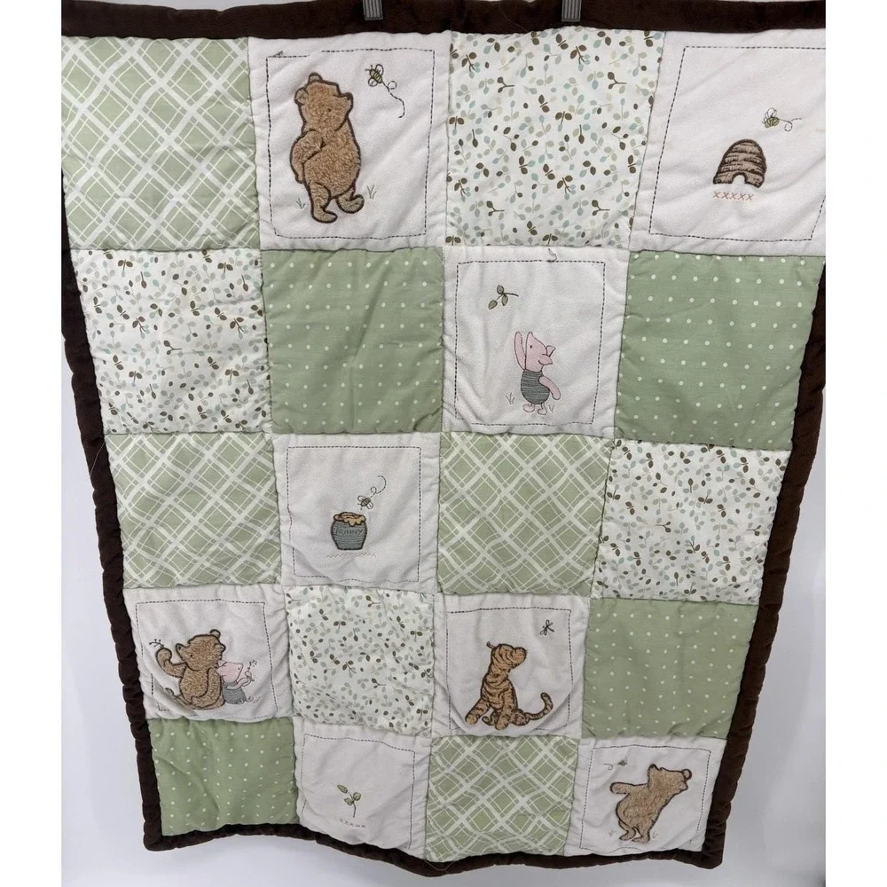 VTG Disney Classic Pooh Winnie‎ The Pooh Piglet Crib Comforter Patchwork Quilt